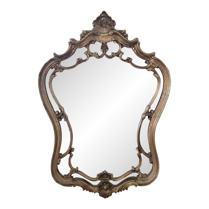 1960s Gold Gilded Ornate French Style Wall Mirror